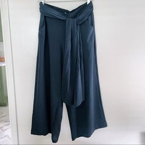 Max Studio tie front wide leg crop pants